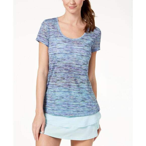Ideology Tops - Ideology Womens Space Dyed Mesh Back T-Shirt Size XS
